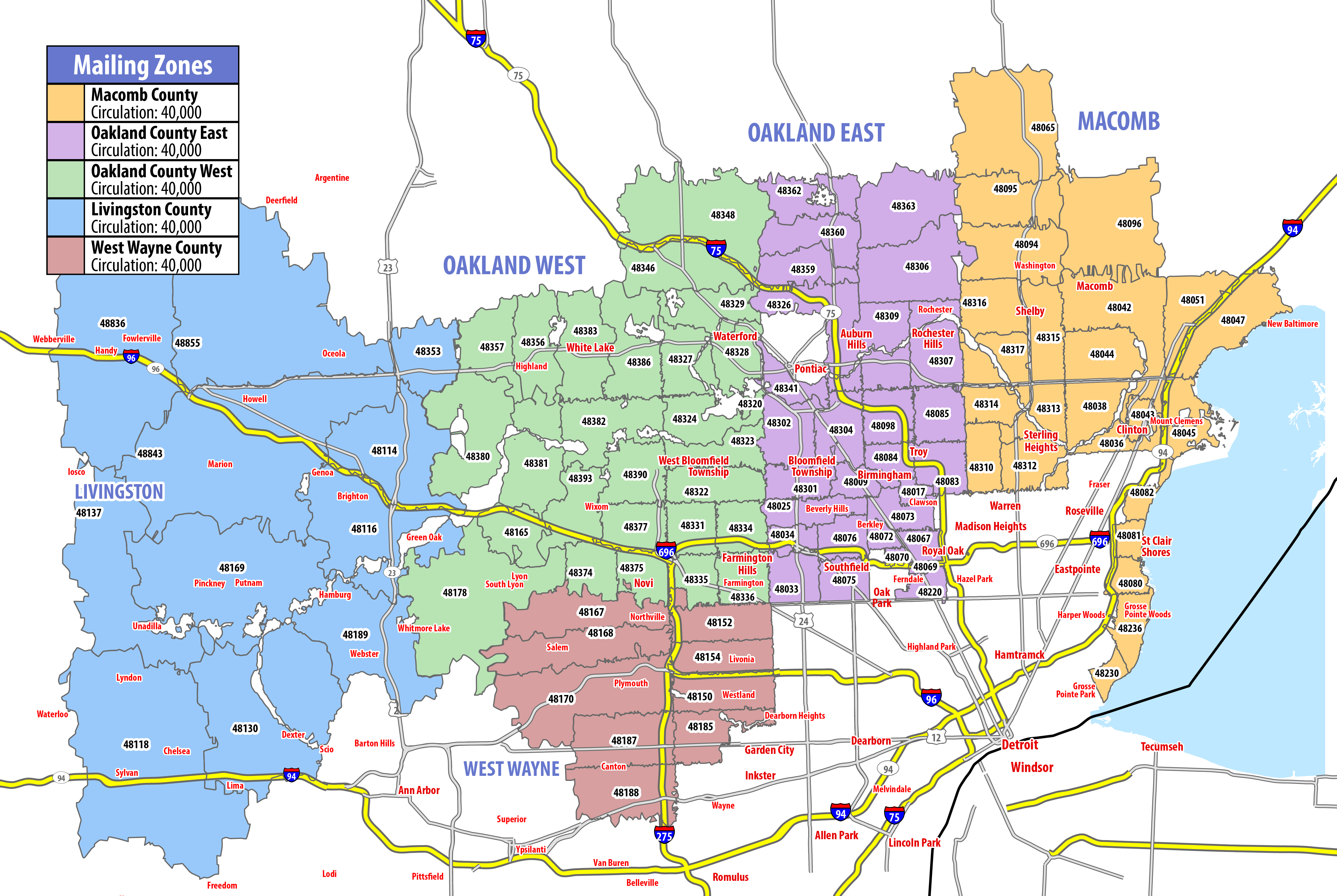 Map of RSVP Southeastern Michigan