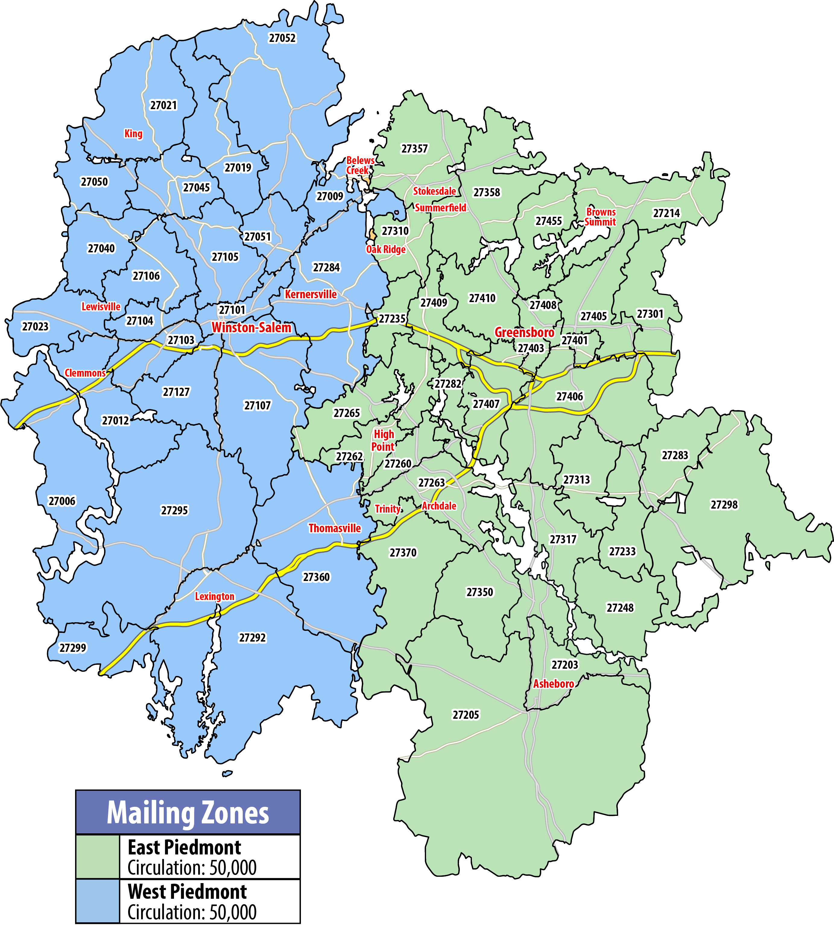 RSVP Piedmont Territory Map