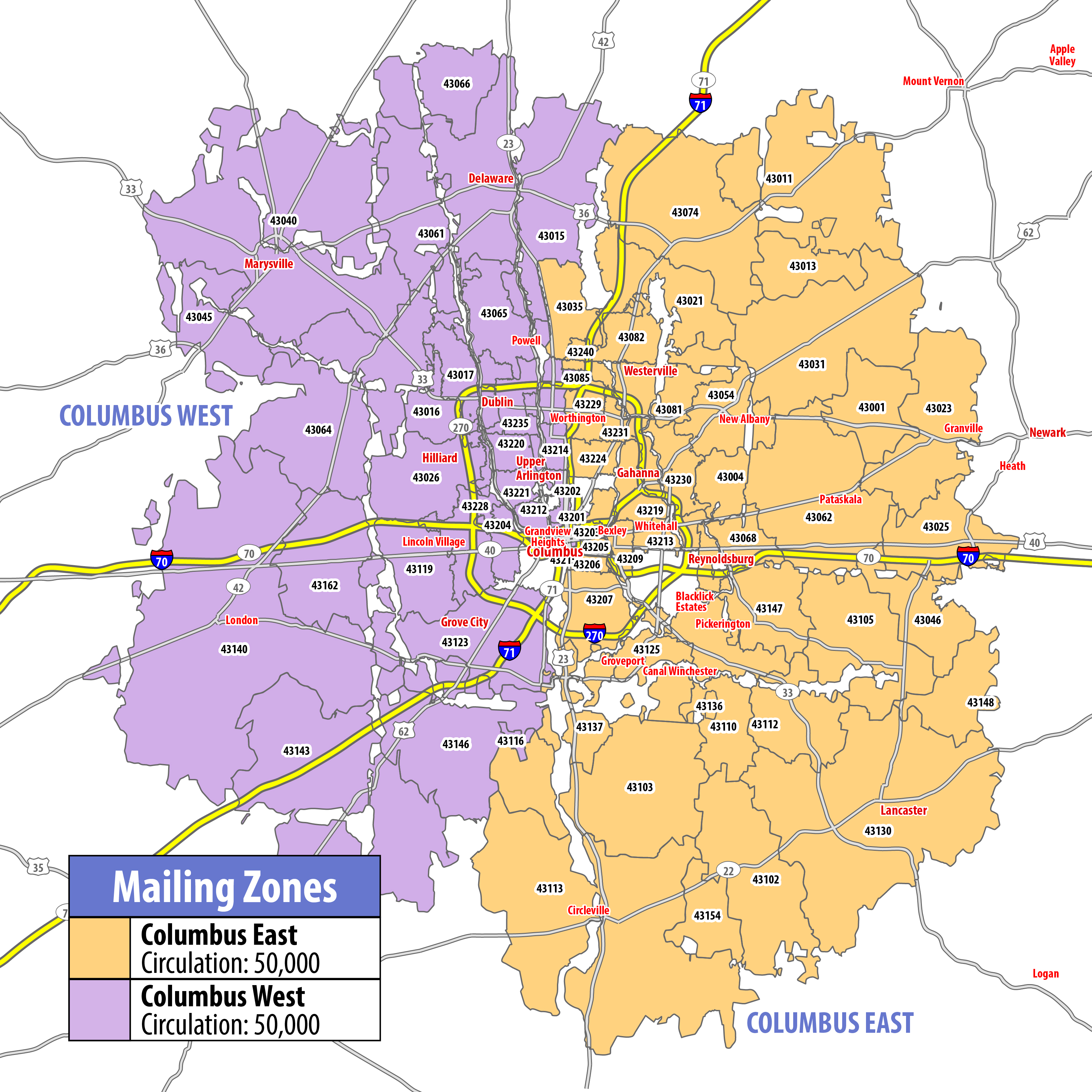 Map of RSVP Columbus