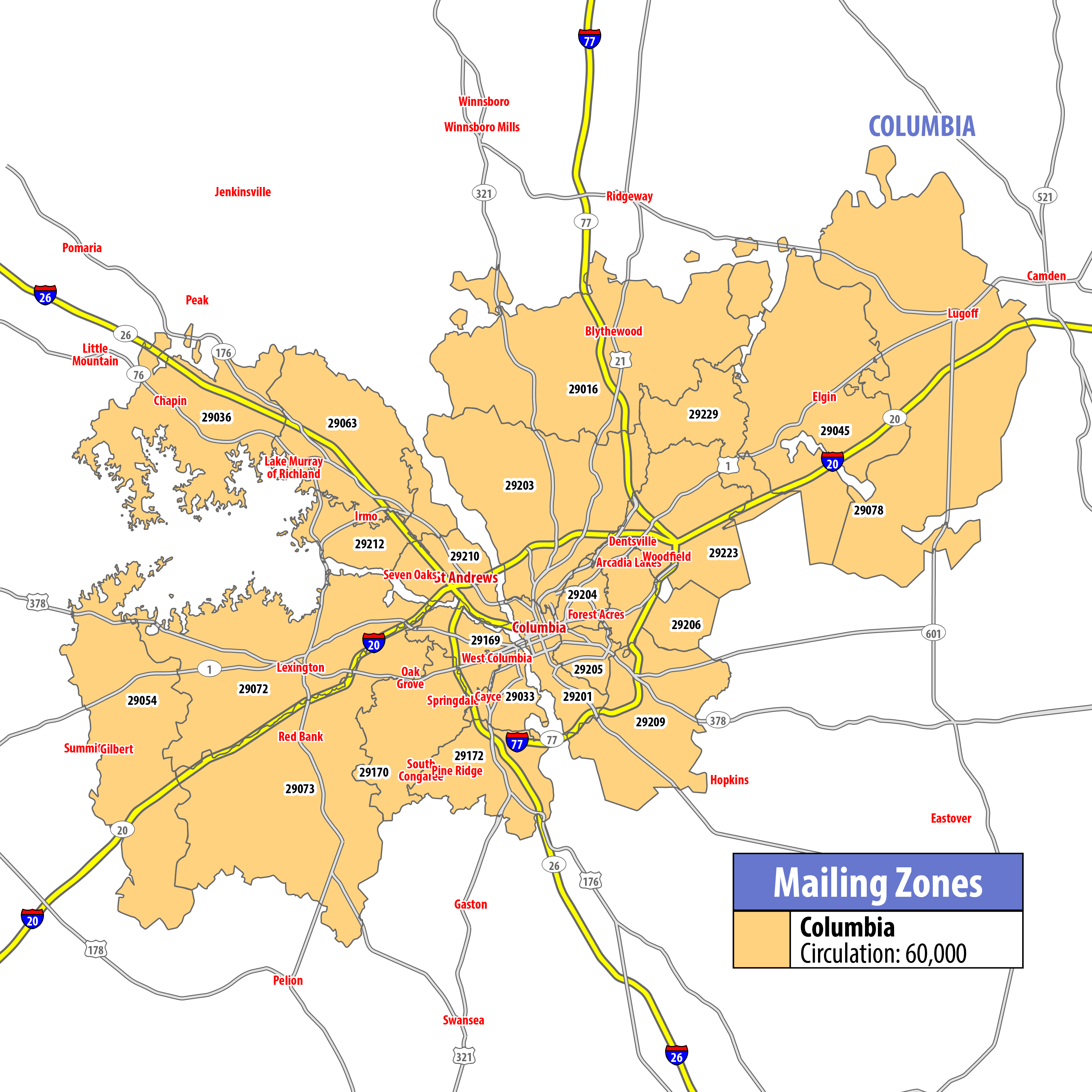 Map of RSVP Columbia