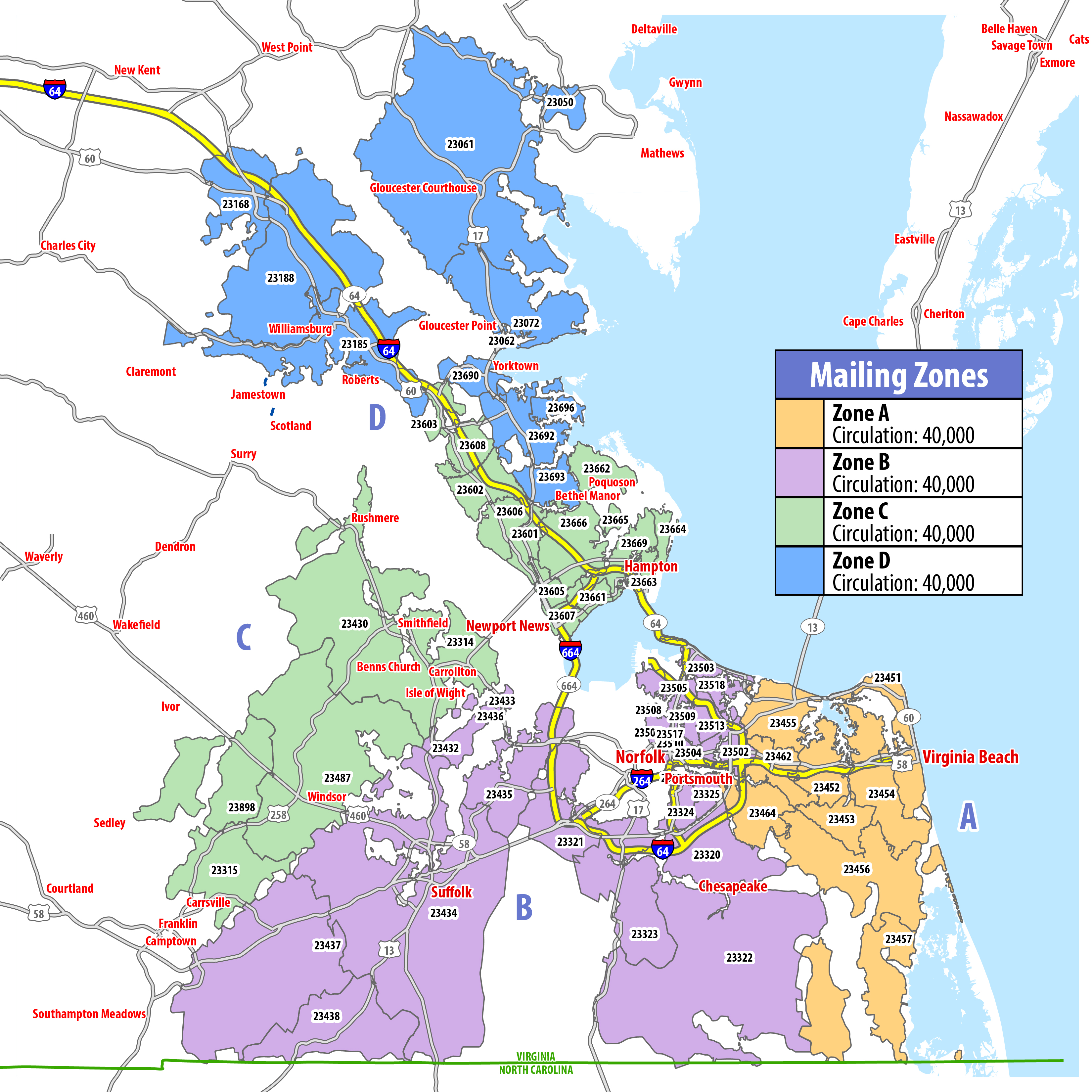 Map of RSVP Southeastern Virginia